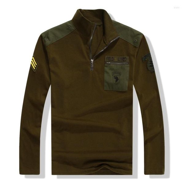 Magliette da uomo Maglietta stile militare di marca Abbigliamento Maglietta dolcevita tattica dell'esercito Maglietta a maniche lunghe in cotone Uomo Taglie forti