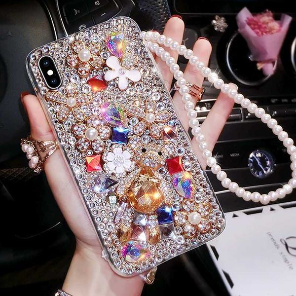 Casos de telefone celular Bling Jeweled Rhinestone Crystal Diamond Phone Case para Samsung Galaxy S20 Ultra S10 Plus A20 A30 A50 A70 A51 A71 A90-5G Capa L230731