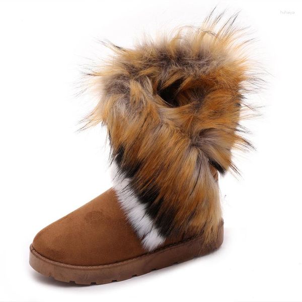 Botas Botas Mujer Feminina Tendência 2023 Algodão Pelúcia Espessado Casual Plataforma Quente SnowBoot Sapato Antiderrapante