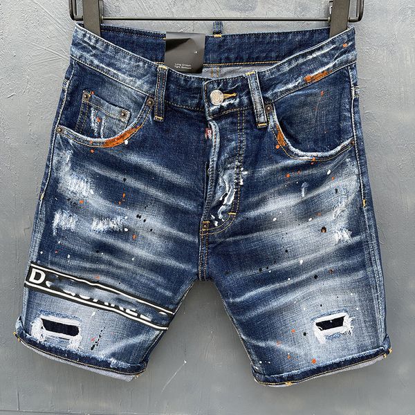 Shorts jeans masculinos com botão aberto, calças masculinas de cinco pontas, rufião de rua personalizado, versão coreana masculina bonita e moderna