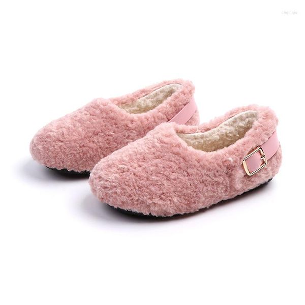 Sapatos esportivos fofos 2023 infantis chinelos para casa em casa bebê menino menina inverno quente macio de pelúcia sem cadarço criança primeiros caminhantes