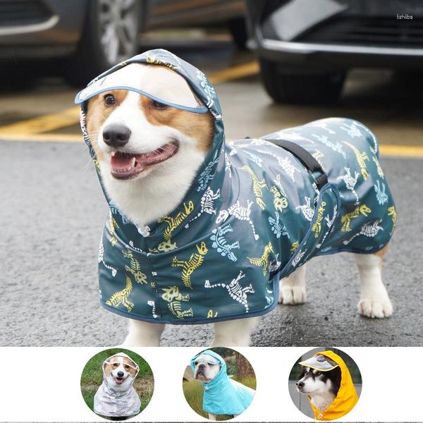 Roupa para cachorro estilo bonito capa de chuva para pequeno médio ajustável animal de estimação durável jaqueta de chuva roupas com capuz