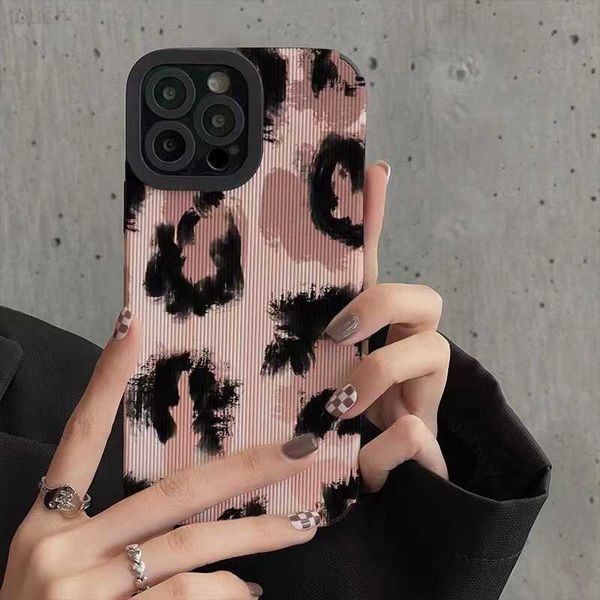 Casos de telefone celular Vintage Leopard Print Phone Case para iPhone 13 12 11 14 Pro Max Mini 6 6S 7 8 14 Plus X XS XR Soft Silicone Shell Leopard Capa L230731