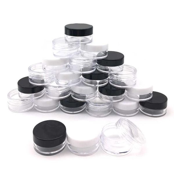 200 Pz Vuoto di Plastica Vasi di Trucco Cosmetico Vasi 2g 3g 5g Bottiglie Campione Ombretto Crema Balsamo per le labbra Contenitore Scatola di Immagazzinaggio258i