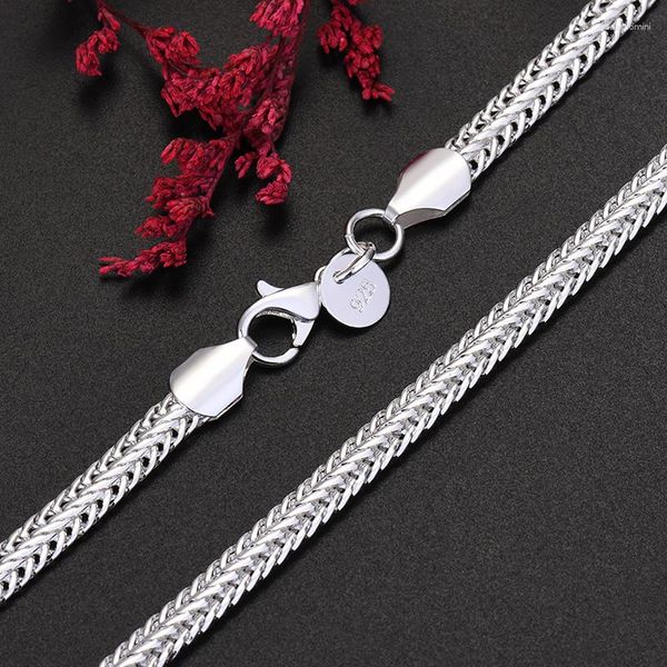 Ketten Farbe gestempelt Silber trendige Kette Halskette für Frauen Männer Dame Schmuck Designer Hochzeit Verlobung Geschenke 50 cm 20 Zoll