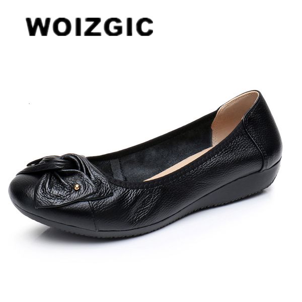 Scarpe Eleganti WOIZGIC Donna Donna Donna Madre Donna Mocassini Mocassini Vera Pelle Slip On Estate Punta Rotonda Taglia 3543 ZBM1108 230801