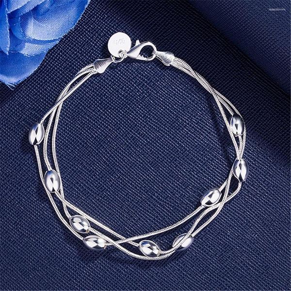 Armreif im ethnischen Stil, einfache Mode, kreatives süßes Mädchen, dreizeiliges Olivenperlenarmband