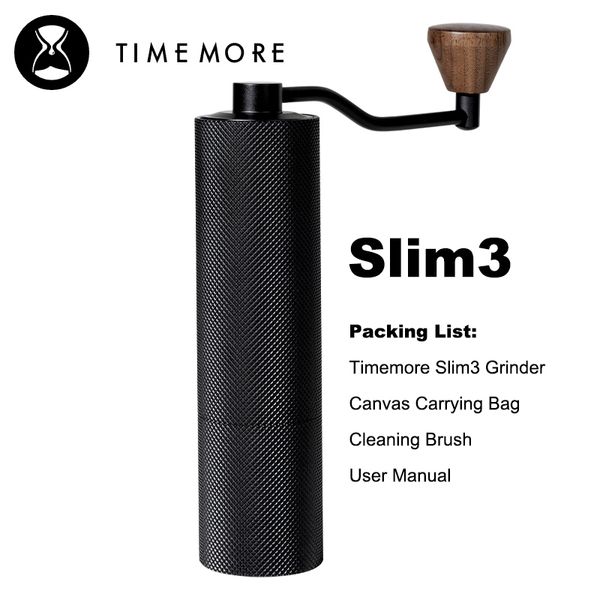 Manuel Kahve Öğütücüler Timemore Slim Plus Slim3 Taşınabilir Manuel Kahve Öğütücü Bira ESPresso Öğütücü Kaba Ayarlama El Kahve Değirmeni 230802