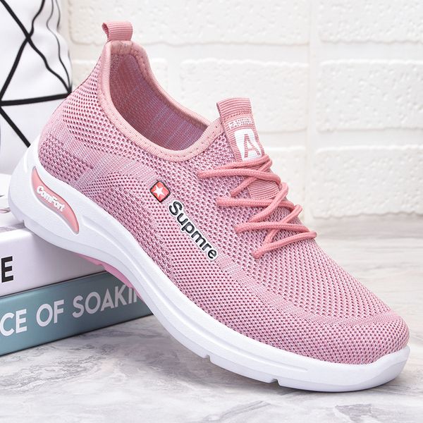 Designer Canvas Platform Sneakers Mesh Running Shoes Woman Black Red white and gray Joker training shoe Girls Womens Trainers Leather Free Shipping Sports Shoe