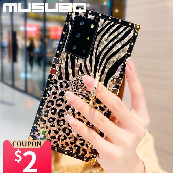 Casi di cellulare Musubo Leopard Luxury Case per LG Stylo 7 5G Cover Back Fundas per LG K61 K51 Stylo 6 5 4 4G Girls Coque Ring Capa Bling Shining L230731