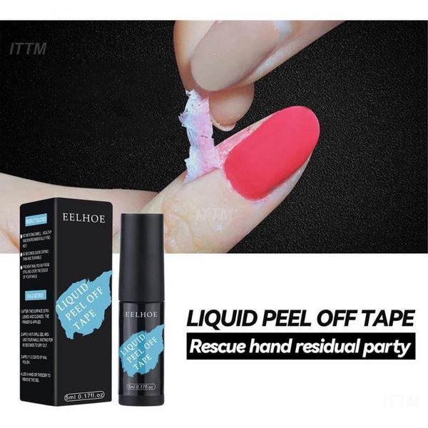 Smalto per unghie 5ml Antioverflow Colla Peel Off Facile rimozione Protezione dei bordi Nastro in lattice liquido non tossico DIY Art Manicure 230802