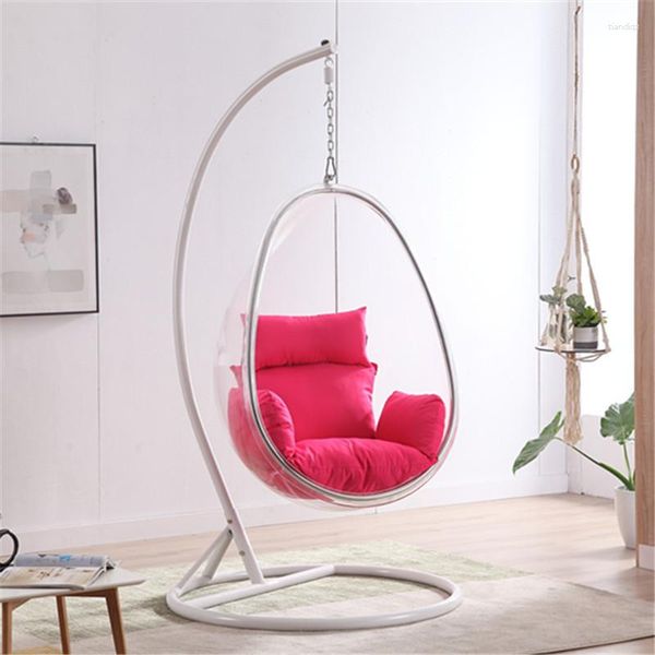 Camp Furniture Bubble Chair Basket Emisfero trasparente Altalena da pavimento in acrilico Spazio sferico in vetro