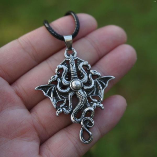 Ketten 12 Stück Hexerei Feuer Drache Mond Halskette Schmuck Acero Inoxidable Joyeria