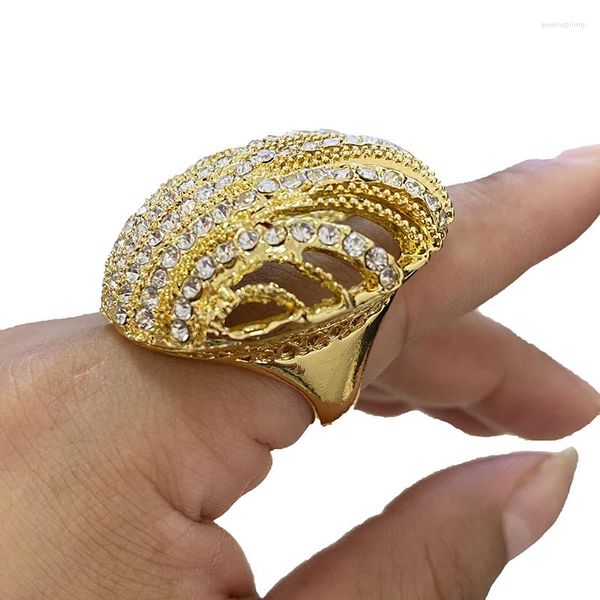 Anéis de casamento redondo jóias nigerianas Dubai Pedra de ouro da Etiópia Africa Africa Jóias para Mulheres Jóias do Partido Mulheres Presente