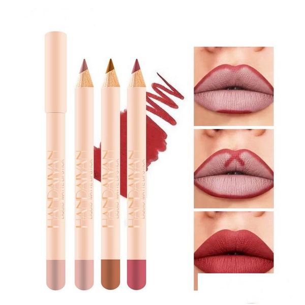 Andere Gesundheitsschönheitsartikel Handaiyan Farbiger Lippenstift Bleistift Lip Liner Set Wasserdicht Schweißfest Großhandel Make-up Matte Lipliner Pe Dhnmf