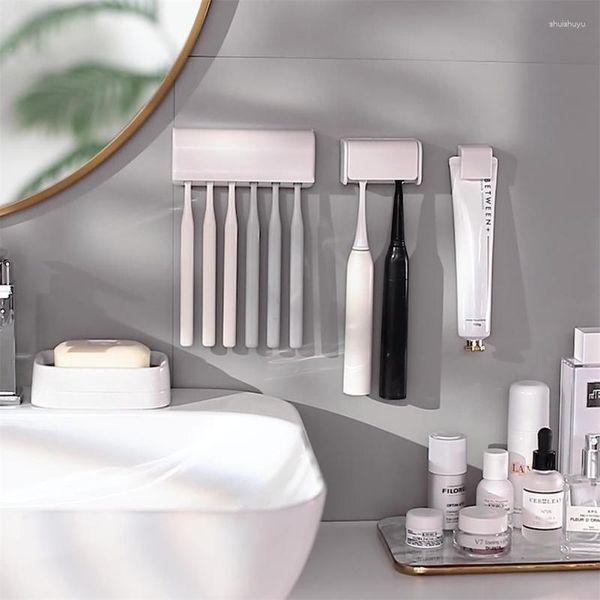 Set di accessori per il bagno Portaspazzolino da parete senza punzonatura Portaspazzolino da bagno Coppia di scarichi Prodotti per dentifricio