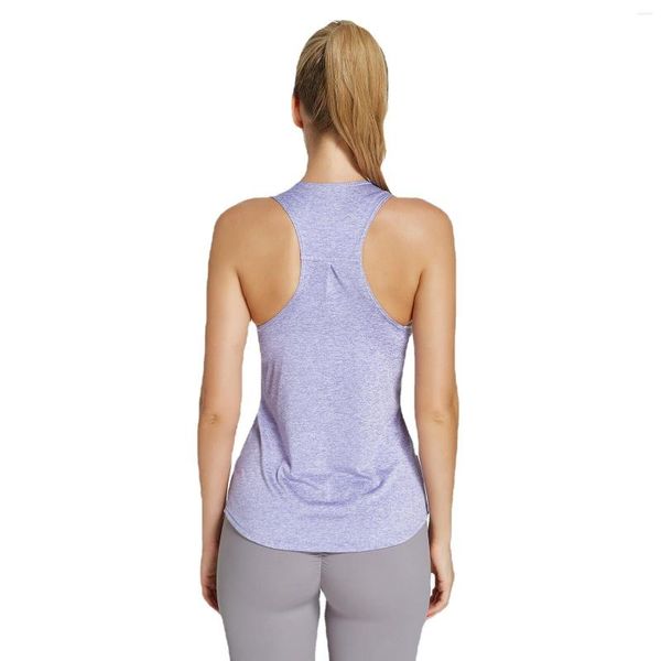 Camicie attive Colletto a U Yoga Gilet in fibra di acetato Donna Palestra Top Sport Maglie per allenamento fitness femminile Deportivos Quick Dry Abbigliamento sportivo