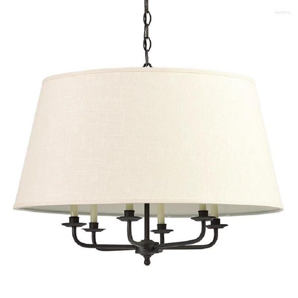 Lampadari American Country Cloth-Craft Lampada a sospensione Retro Sala da pranzo Soggiorno Semplice illuminazione personalizzata della camera da letto