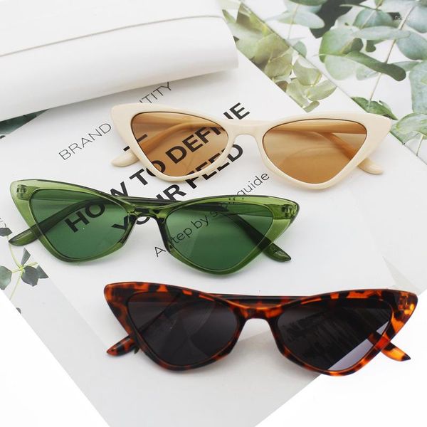 Sonnenbrille Mode Cat Eye Kleiner Rahmen Retro Brillen Trendy Streetwear Accessoires Frauen Sexy Candy Farbschutz