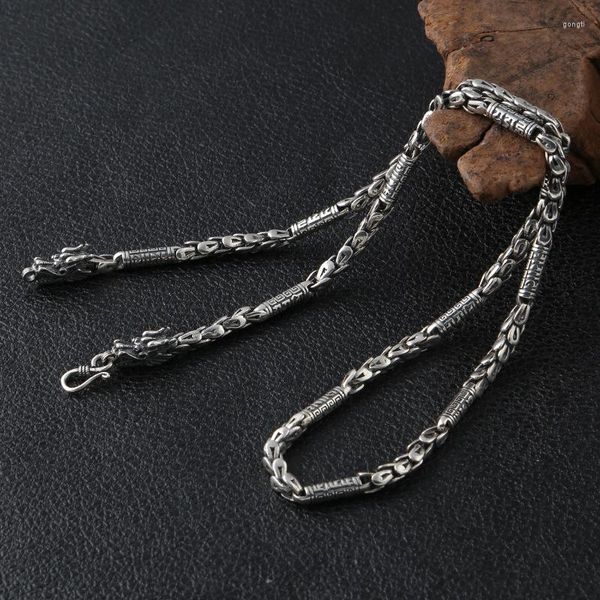 Chains Factory Wholesale S925 Sterling Silver Jewelry Retro Thai Fashion Dragon Scales Faucet Back Pattern Collana da uomo