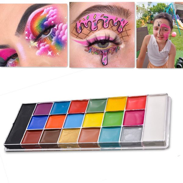 Körperfarbe 20 Farben Party Gesicht Make-up Öl Sicher Kinder Flash Baody Malerei Augen Make-up Halloween Fußball Beauty Palette Großhandel 230801