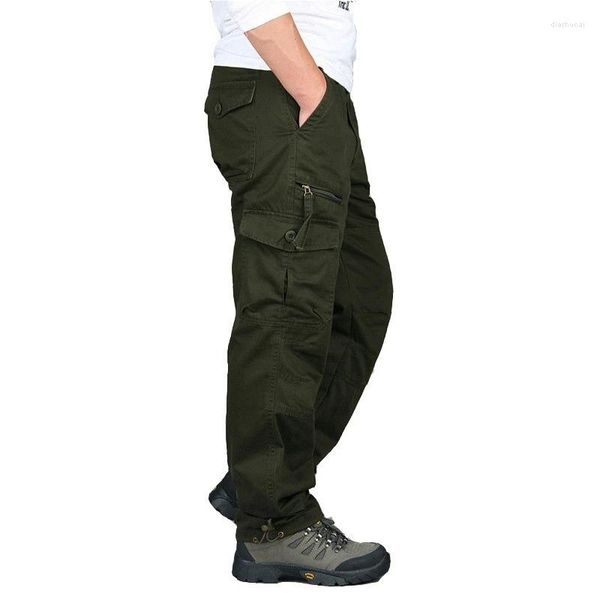 Pantaloni da uomo in cotone cargo primavera autunno casual multi tasche pantaloni lunghi da uomo pantaloni dritti esercito militare tattico