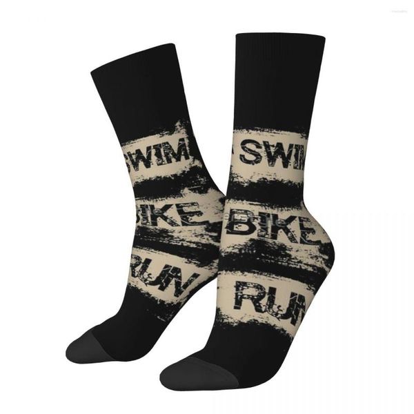 Herrensocken, lustig, glücklich, Kompression, Schwimmen, Fahrrad, Laufen, Retro, Harajuku, Triathlon, Logo, Hip Hop, Neuheit, lässig, Crew, verrückte Socken