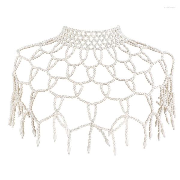 Sciarpe Collana di perle delicate per donna Scialle scava fuori Catena per il corpo sexy Costume da bagno estivo per ragazze Decorazioni per feste