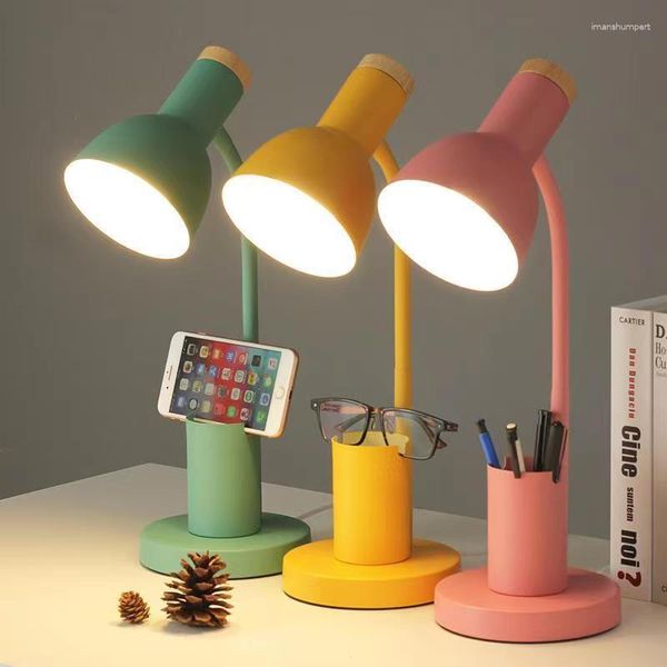 Tischlampen Nordic Lesen Schreibtisch Licht Makronen Moderne Einstellbare Stifthalter Augenpflege Lampe Für Schlafzimmer Arbeitszimmer Domitory Büro Stecker