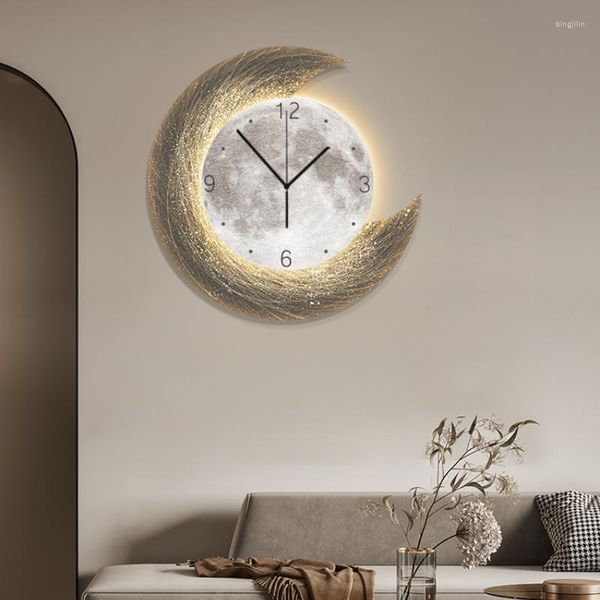 Relógios de Parede Acrílico Estético Relógio de Quartzo Tamanho Grande Luxo Crianças Elegante Luminoso Reloj De Pared Moderno Decoração de Casa YY50WC