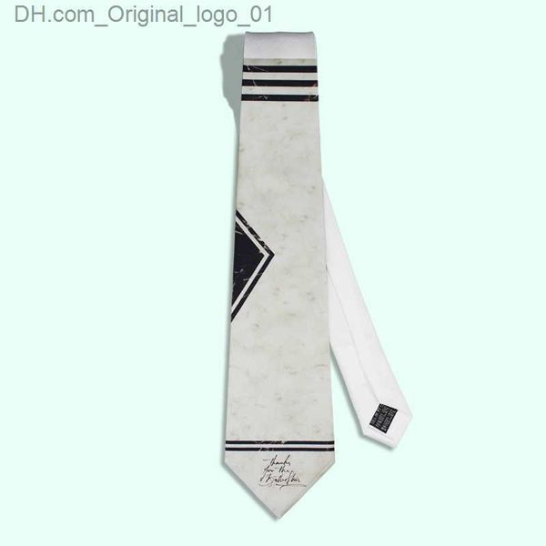 Gravatas de pescoço Entrega gratuita de gravata de decote estampada de moda personalizada e exclusiva masculina estilo britânico gravata casual de mármore Z230802