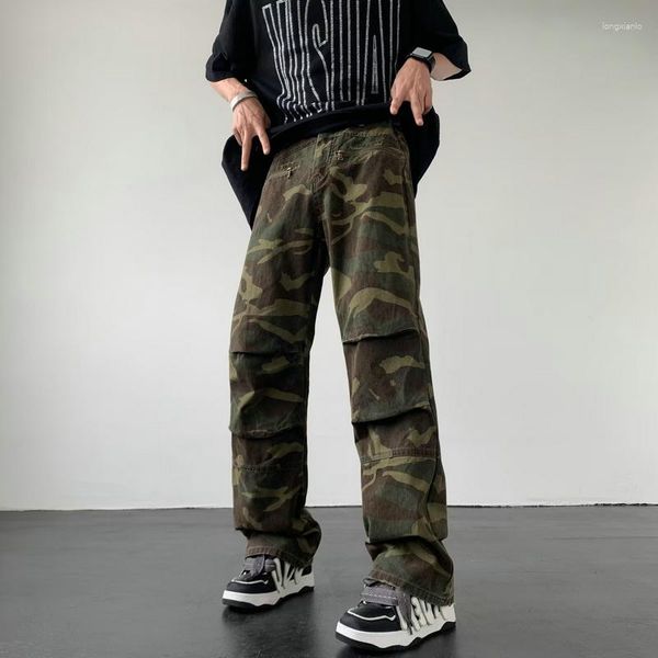 Pantaloni da uomo Pantaloni da uomo mimetici militari da combattimento Cargo casual in cotone con tasche multiple Hip Hop Streetwear Pantaloni lunghi dell'esercito