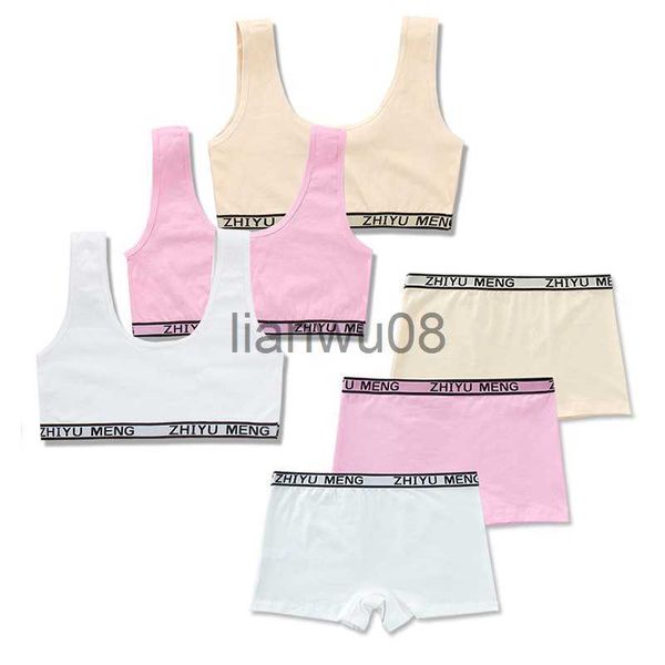 Set reggiseno mutandine per reggiseni pubertà reggiseni reggiseni e tinta unita per ragazze 814 anni x0802