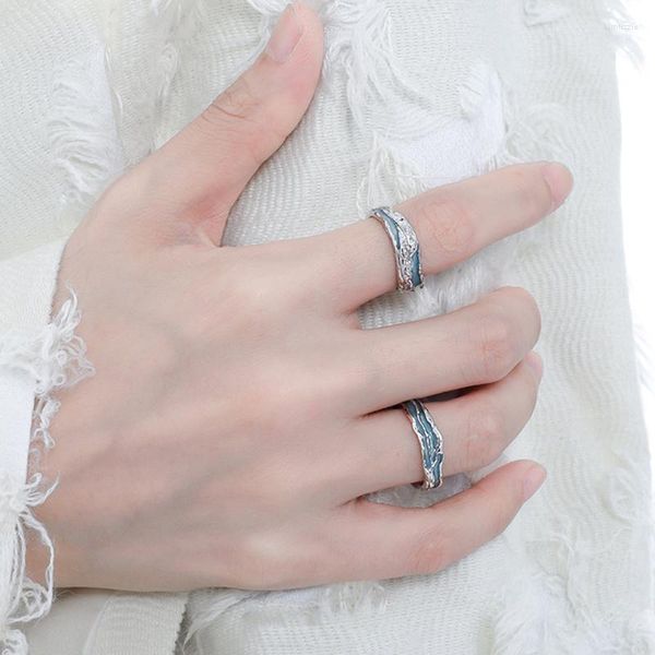 Cluster Rings Ment Green Finger Women Couples Handmade Water Mountain Lover Simple Geometric Beach Punk Party Accessories Gifts