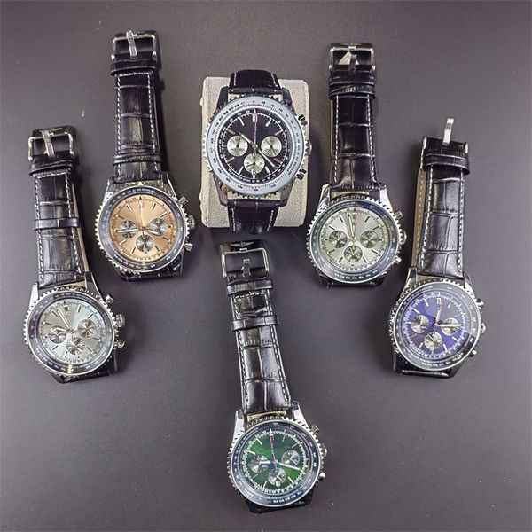 Fashion Watch Man Navitimer Chronography Orologi di lusso AAA Brack Black Watchband Orologio Di Lusso Quartz Owatch 50mm Casual DH010 C23