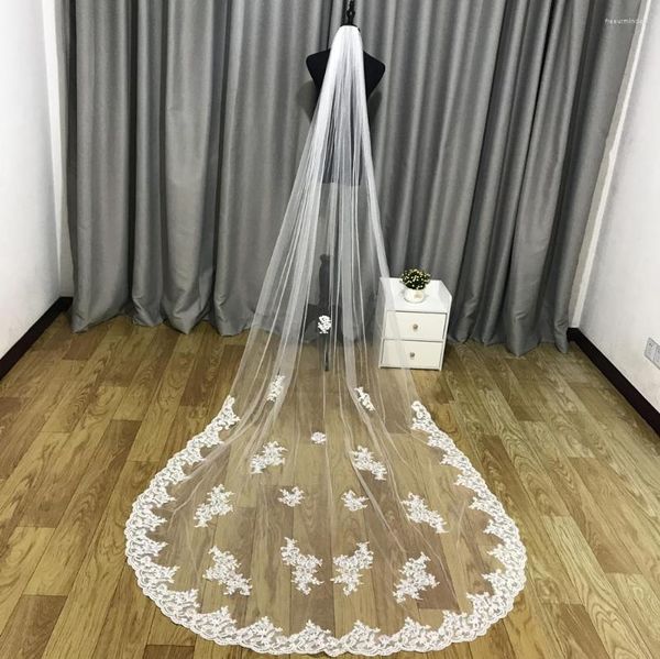 Veli da sposa Real Pos Velo da sposa bianco/avorio Pettine lungo 3 m Pizzo Mantiglia Cattedrale Accessori Veu De Noiva