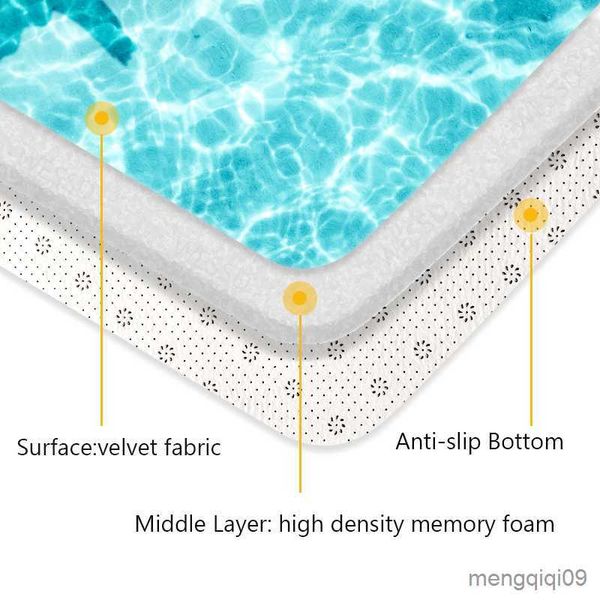 Ковры 3D этаж коврики коврики кухонные пляжные волны бегун ковров кухонный умываемая не скользящая гостиная ковров