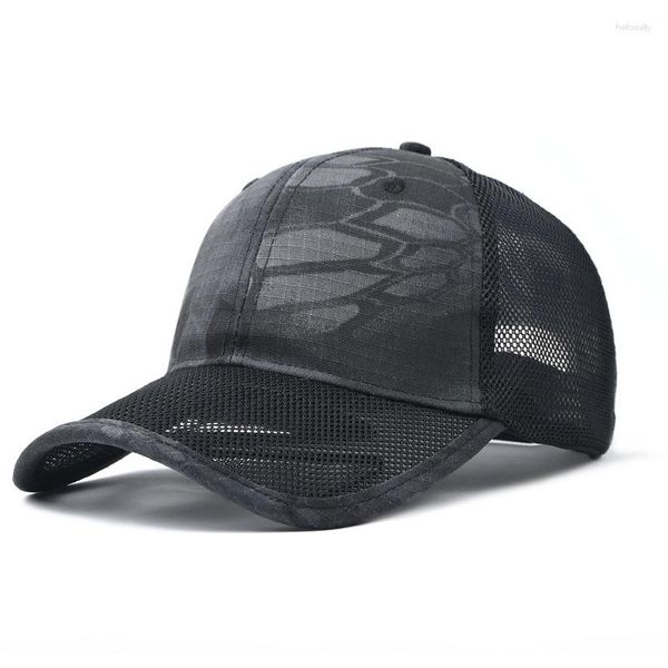 Berretti a sfera Cappello da baseball in maglia mimetica per uomo Parasole da esterno Cappellino con testa grande XL Papà Oversize Trucker Soft Top