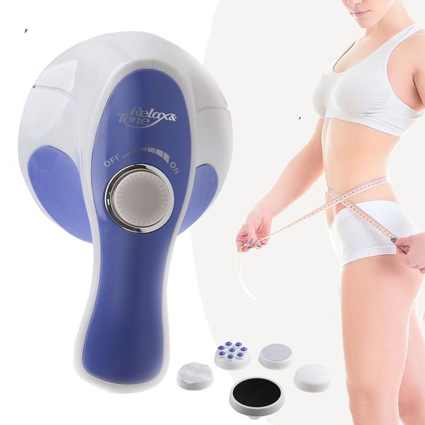 Massageador de pernas 5 em 1 Full Relax Tone Spin Body Massager 3D Electric Slimming Roller Cellulite Massageing Device 230802