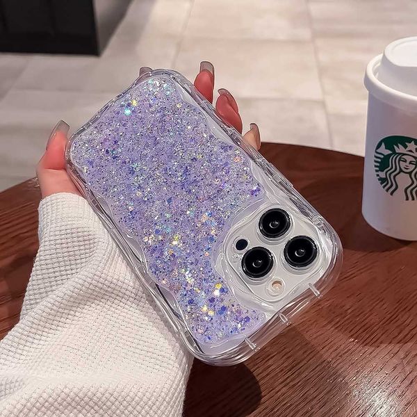 Casos de telefone celular Cute Glitter Bling Phone Case para iPhone 14 13 Pro Max 12 11 X Xr Xs 6 6s 7 8 Plus SE Colorido Soft Silicone Epoxy À Prova de Choque L230731