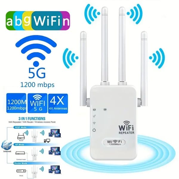 Увеличьте свой домашний сигнал Wi -Fi мгновенно - 1200 Мбит/с 2,4G/5G двойного беспроводного разгивателя/маршрутизатора/AP Booster!