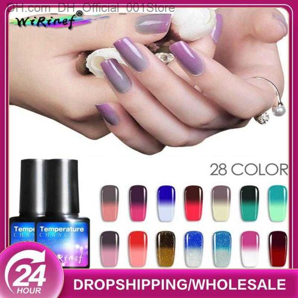 Verniz para unhas 28 cores esmalte 8ml base de mudança de temperatura profissional revestimento superior UV LED removedor de sabão semi permanente verniz gel de verniz para unhas Z230802