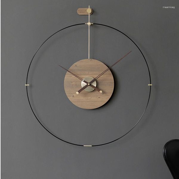 Настенные часы Nordic роскошные часы современный дизайн тихий большой большой декор творческий деревянный деревян