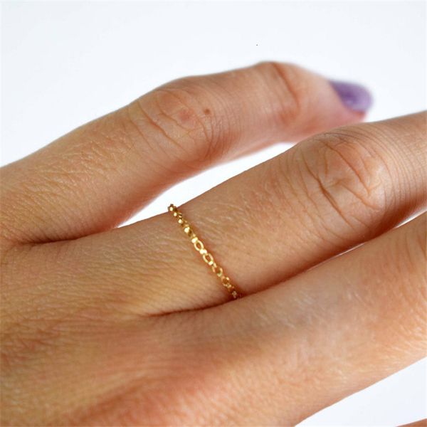 Fedi nuziali 14K Gold Filled Chain Knuckle Ring Minimalismo Gioielli Anelli Mujer Bague Femme Boho Aneis Per le donne 230802