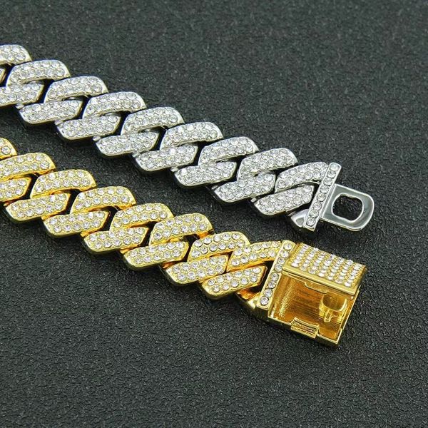 Cuban Link Herren-Goldkette, Designer-Schmuck, Halskette, Herren-Halskette, Ketten für Männer, Tennis-Seil-Kette, Halsband, Legierung, Gold-Silber-Kette, Hip-Hop, Tennis-Diamant, nicht verblassend