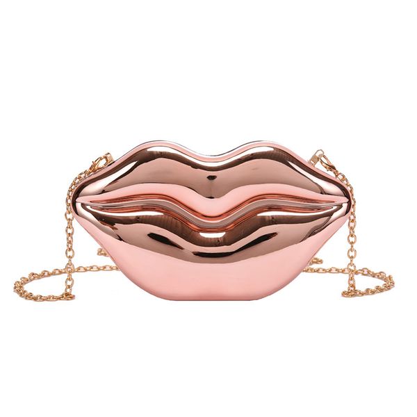 Fashion Designer Bag Mini Lip Purse Box Pochette a forma di labbro Borse da sera per feste Lady Crossbody Key Sweetie Lipsticker Bag Lovely Hasp Lock Catena d'oro Stile di lusso
