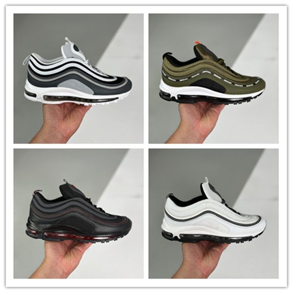 Rain Max 97 Mens Casual Shoes MSCHF X INRI Jesus Undefeated Black Summit Air 97s Sean Wotherspoon Sliver Bullet Triple White Metalic Gold Women Designer Tênis