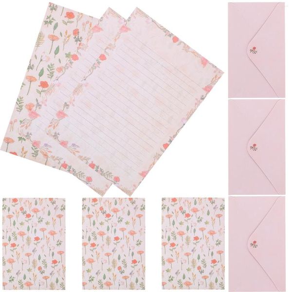 Kit de embrulho para presente 5 conjuntos de envelopes de papel carta decorativos para escrita A5