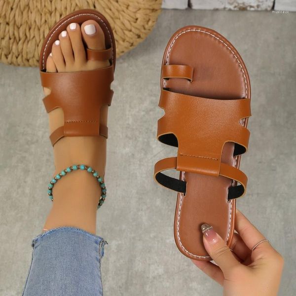 Chinelos Flats Casual Clip-toe 2023 Designer Summer Women Sandals Beach Shoes Trend Slingback Flip Flops Ladies Slides