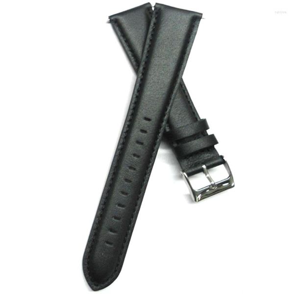 Cinturini per orologi YQI Cinturino 22mm Cinturino Allungamento Blak Orologi Accessori Cintura con fibbia Cinturini in vera pelle di vitello per ore